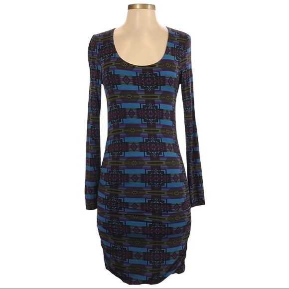 Torn by Ronny Kobo Boho Print Soft Stretch Bodycon Dress Size S - Picture 1 of 10